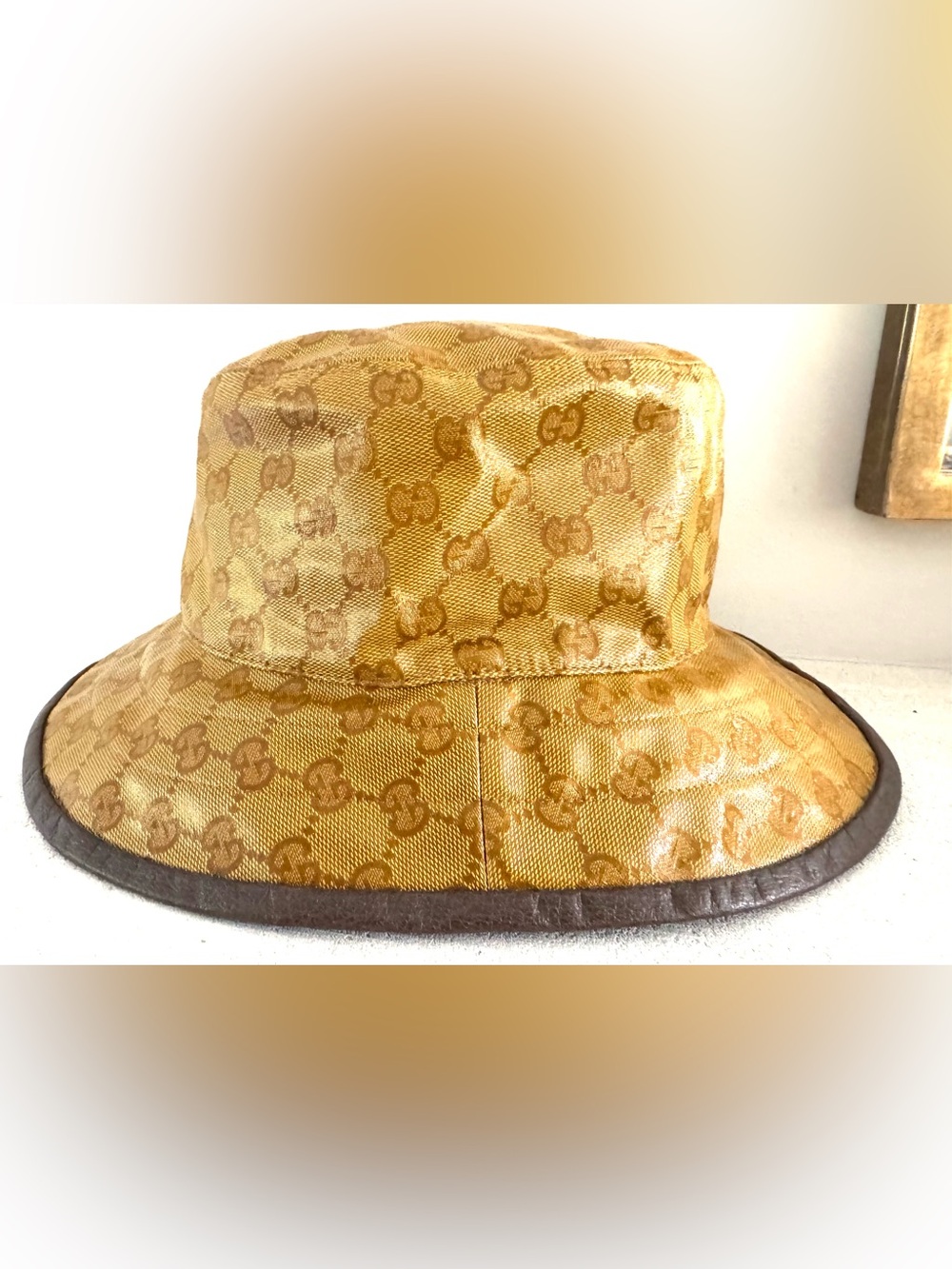 Gucci x Adidas Unisex GG Monogram Coated Canvas Bucket Hat M 58 - Picture 6 of 10